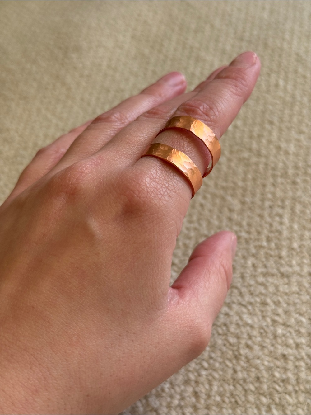 Hammered Copper Adjustable Wrap Ring
